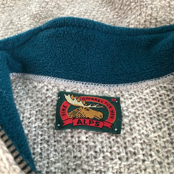 Vintage Alps Fine Apparel for Men Ragg wool quarter zip oatmeal sweater sz med - Picture 10 of 12